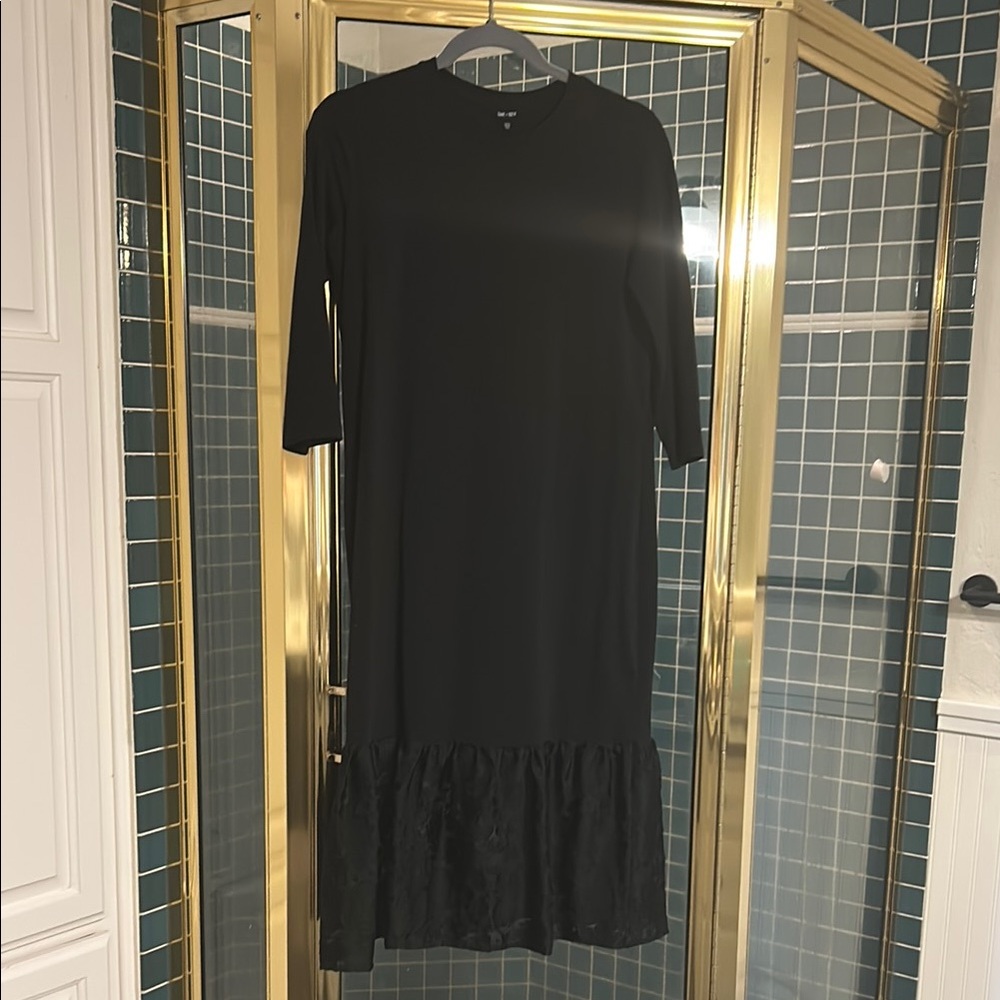 Black Tiered Ruffled Sheath Dress